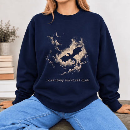 Romantasy Survival Club Softstyle Sweatshirt | Fantasy Reader Gift Navy