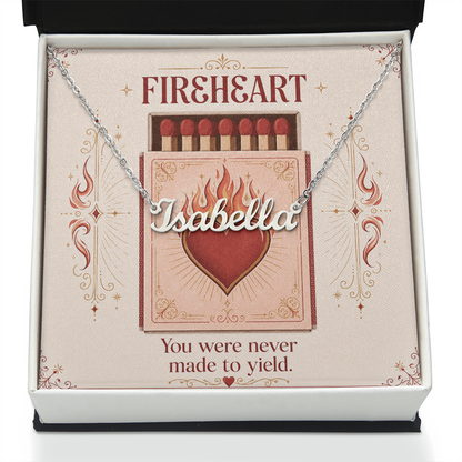 Fireheart Decorative Card And Custom Name Polished Stainless Steel Necklace With Box Book Lover Gift Font 1