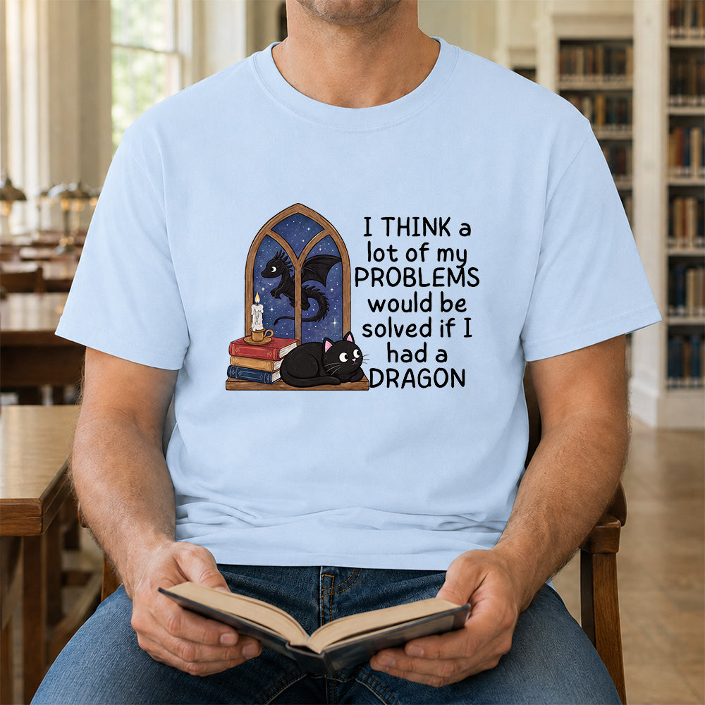 If I Could Have A Dragon Softstyle T-Shirt | Book Lover Gift Light Blue