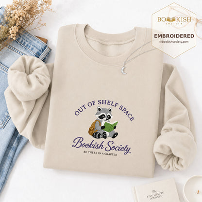 Funny Raccoon Embroidered Sweatshirt | Reader Gift Sand