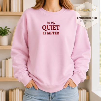In My Quiet Chapter Embroidered Sweatshirt | Reader Gift Light Pink