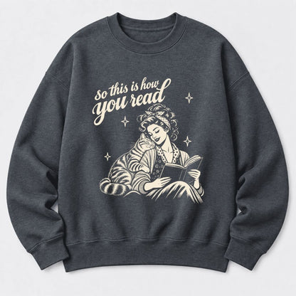 How You Read American Shorthair Softstyle Sweatshirt | Cozy Cat & Book Lover Gift Dark Heather