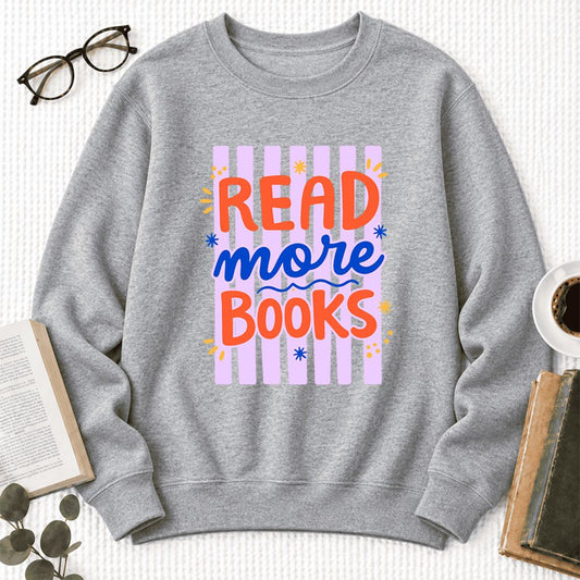 Read More Books Softstyle Sweatshirt | Reader Gift Sport Grey