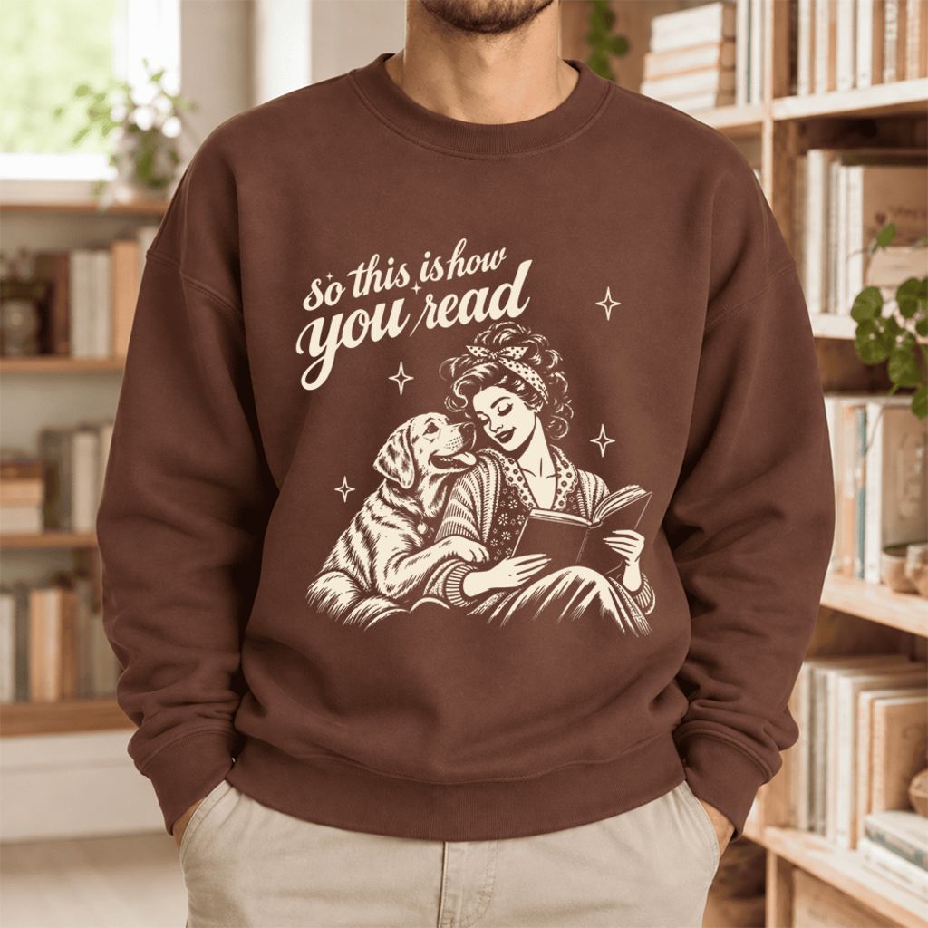How You Read Labrador Retriever Softstyle Sweatshirt | Cozy Dog Mom Reader Gift Cocoa