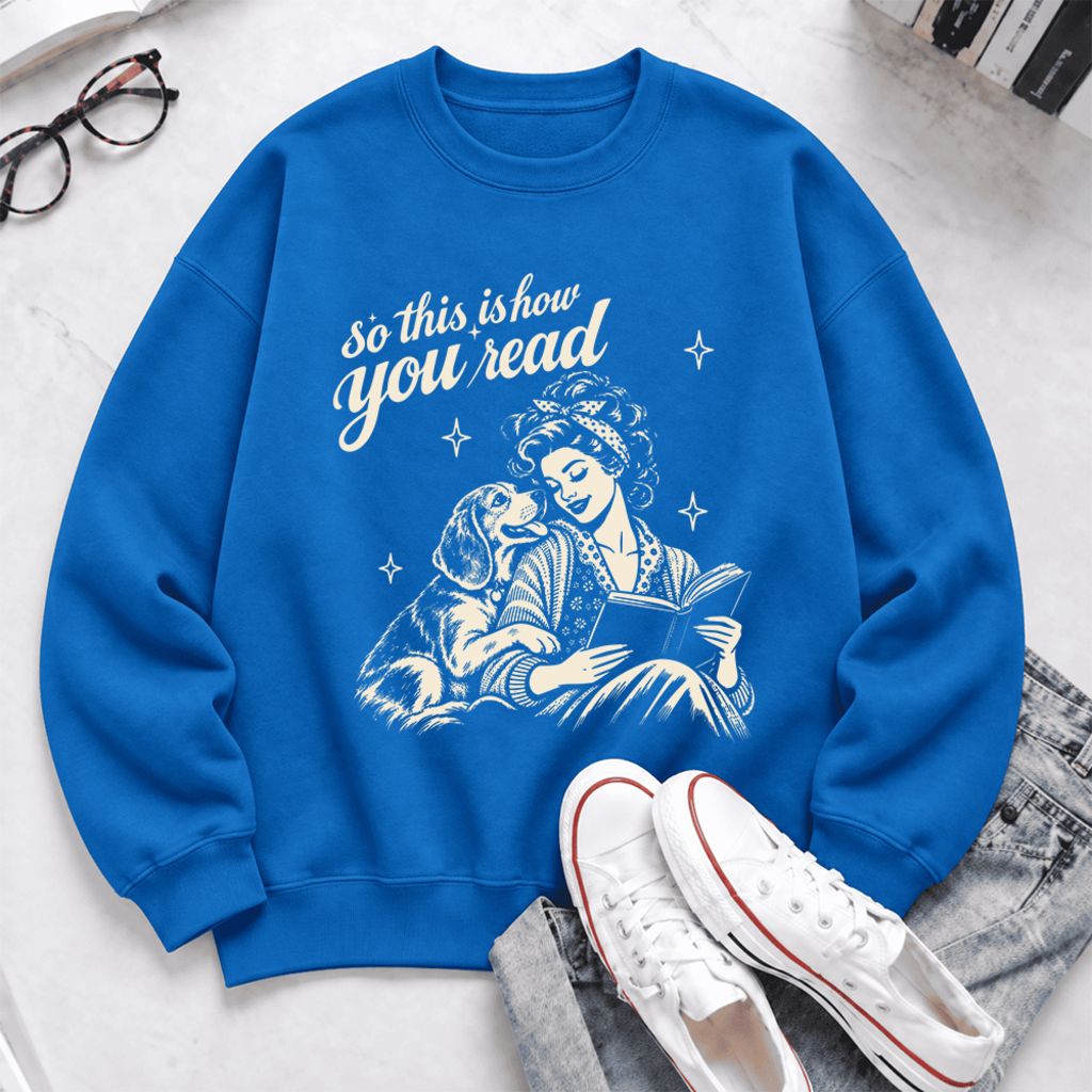 How You Read Beagle Softstyle Sweatshirt | Cozy Dog Mom Reader Gift Royal