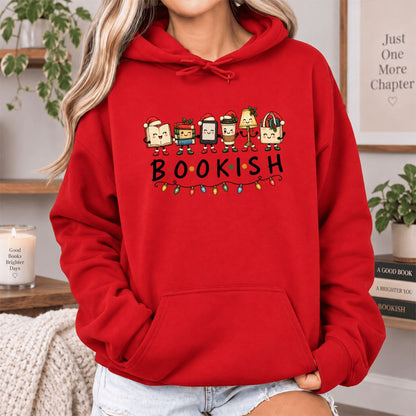 Christmas Bookish Things Softstyle Hoodie | Christmas Gift For Readers Red