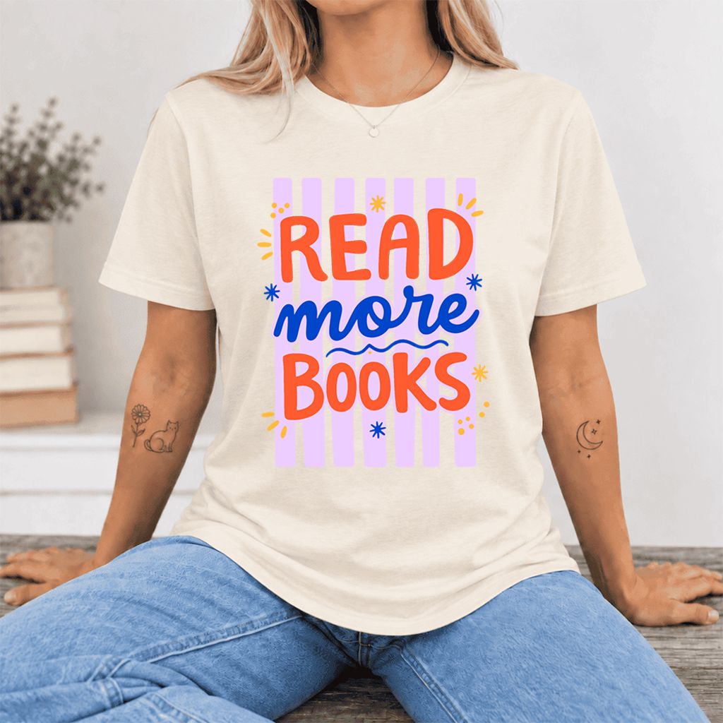 Read More Books Ultra-Soft Cotton T-Shirt | Reader Gift Natural