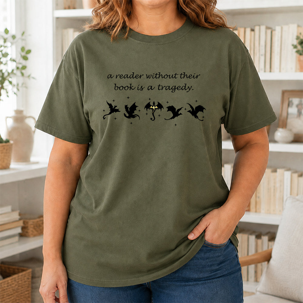 A Reader Without Their Book Softstyle T-Shirt | Book Lover Gift Military Green