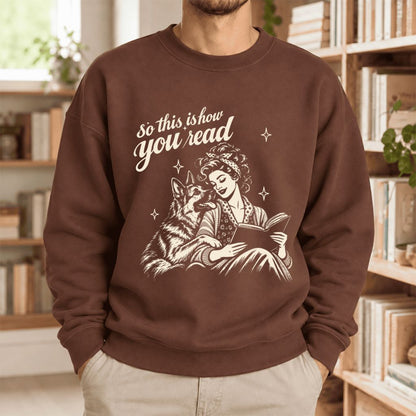 How You Read German Shepherd Softstyle Sweatshirt | Cozy Dog Mom Reader Gift Cocoa