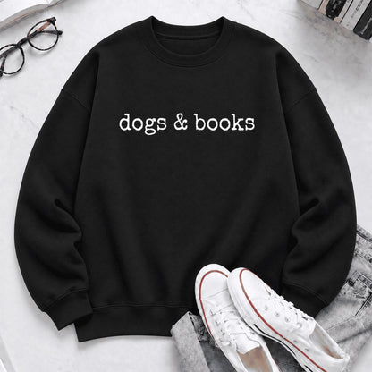 Dogs & Books Softstyle Sweatshirt | Dog Lover & Reader Gift Black