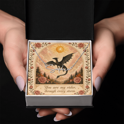 You Are My Rider Decorative Card And Custom Name Polished Stainless Steel Necklace With Box Book Lover Gift Font 2