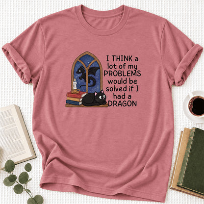 If I Could Have A Dragon Ultra-Soft Cotton T-Shirt | Fantasy Book Lover Gift Mauve