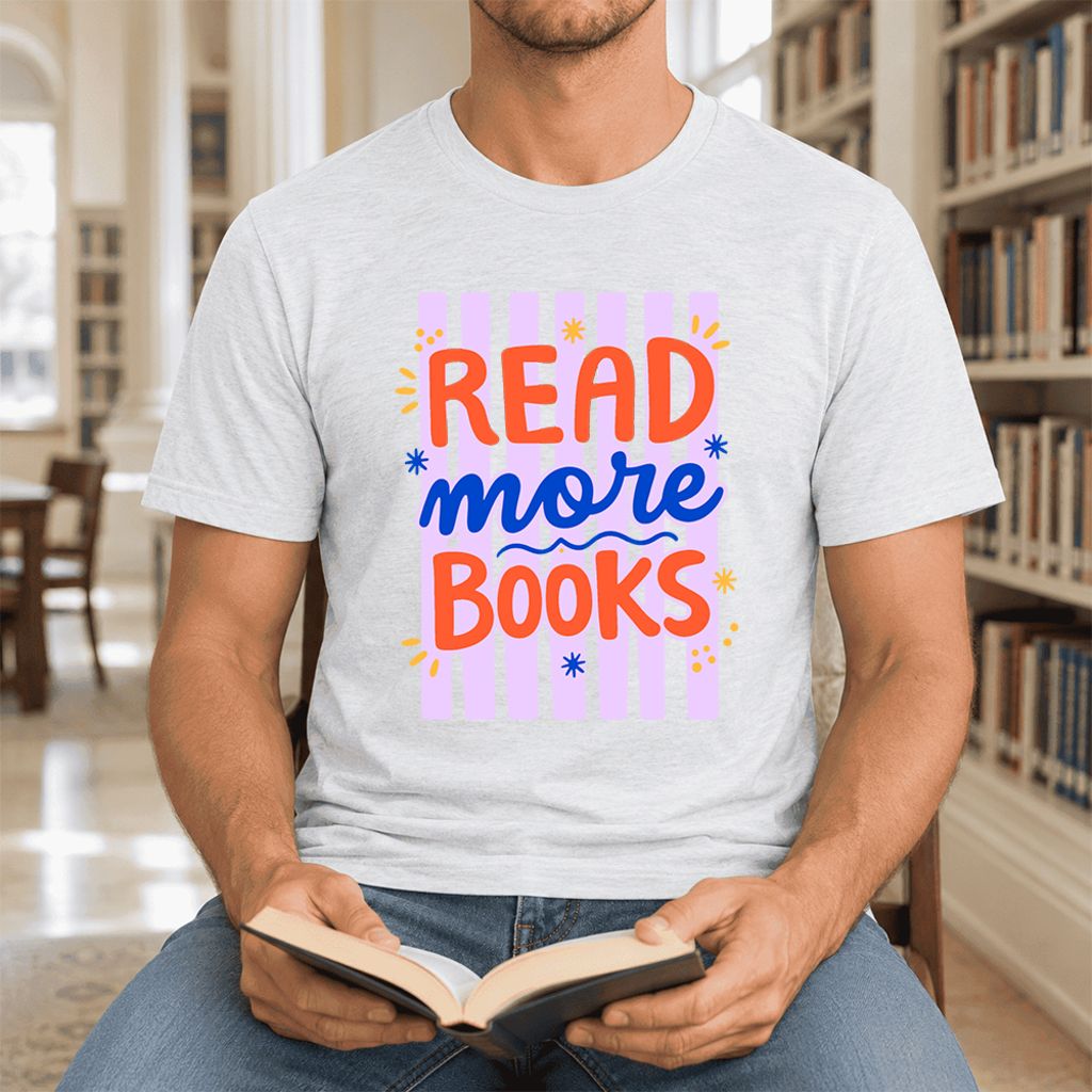 Read More Books Ultra-Soft Cotton T-Shirt | Reader Gift Ash