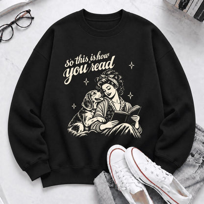 How You Read Beagle Softstyle Sweatshirt | Cozy Dog Mom Reader Gift Black