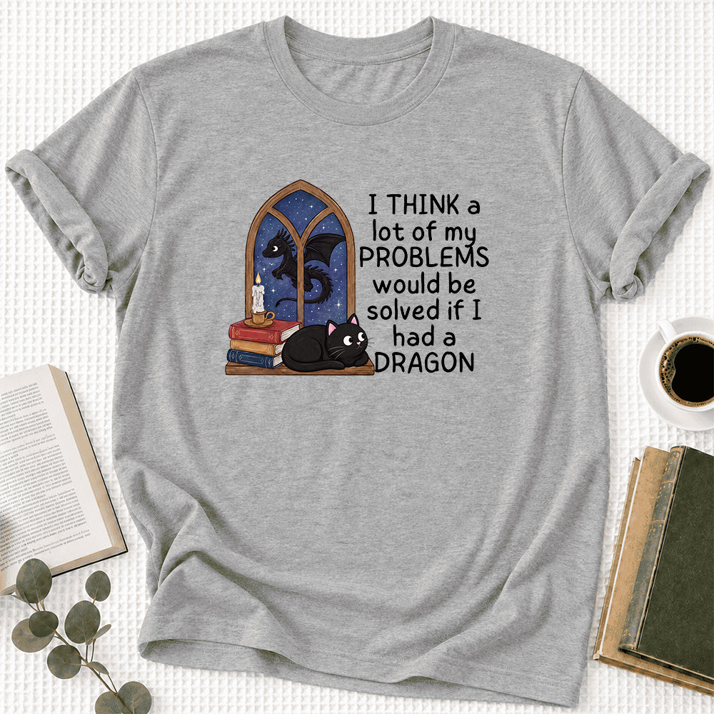 If I Could Have A Dragon Ultra-Soft Cotton T-Shirt | Fantasy Book Lover Gift Athletic Heather