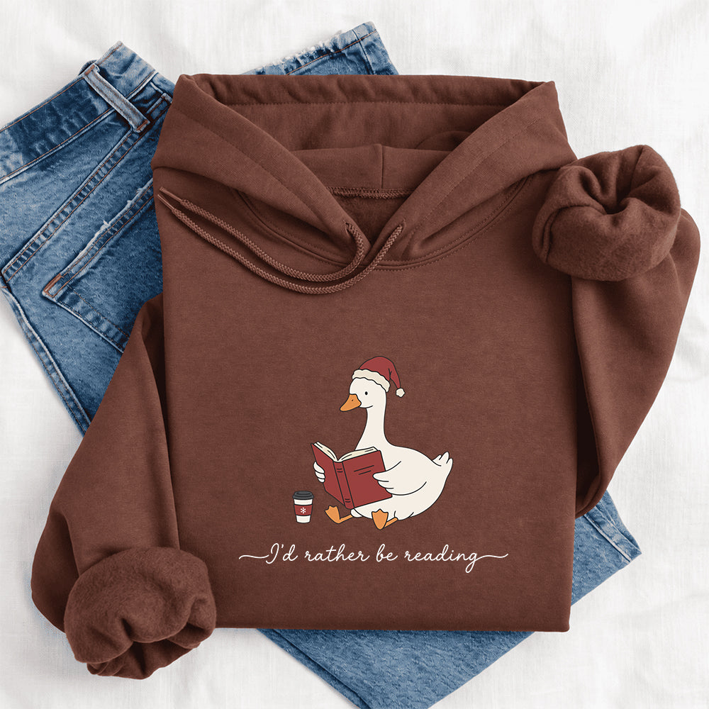 I'd Rather Be Reading Softstyle Hoodie | Christmas Book Lover Gift Cocoa