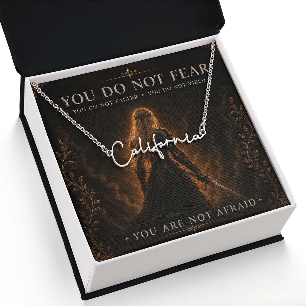 You Do Not Fear Decorative Card And Custom Name Polished Stainless Steel Necklace With Box Book Lover Gift Font 2