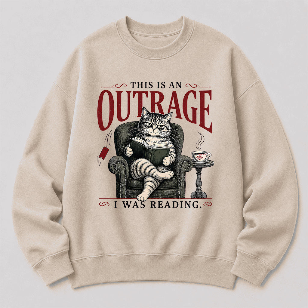 This Is An Outrage Crewneck Sweatshirt | Reader Gift Sand