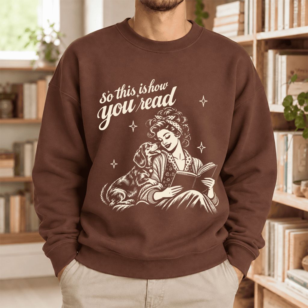 How You Read Dachshund Softstyle Sweatshirt | Cozy Dog Mom Reader Gift Cocoa