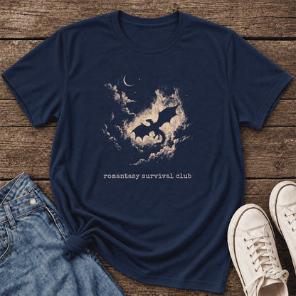 Romantasy Survival Club Ultra-Soft Cotton T-Shirt | Fantasy Book Lover Gift Navy