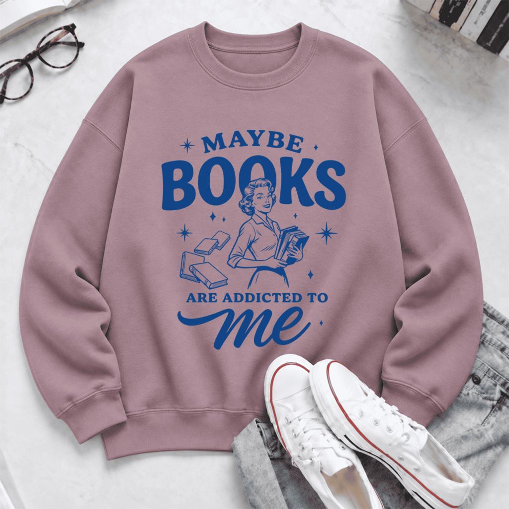 Maybe Books Are Addicted To Me Softstyle Sweatshirt | Feminist Book Lover Gift Paragon