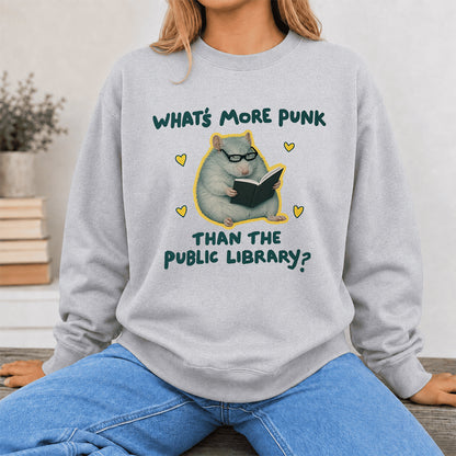 What's More Punk Crewneck Sweatshirt | Reader Gift Sport Grey