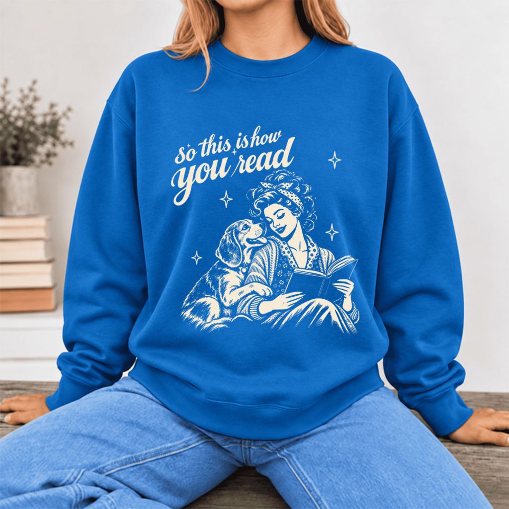 How You Read Beagle Softstyle Sweatshirt | Cozy Dog Mom Reader Gift Royal
