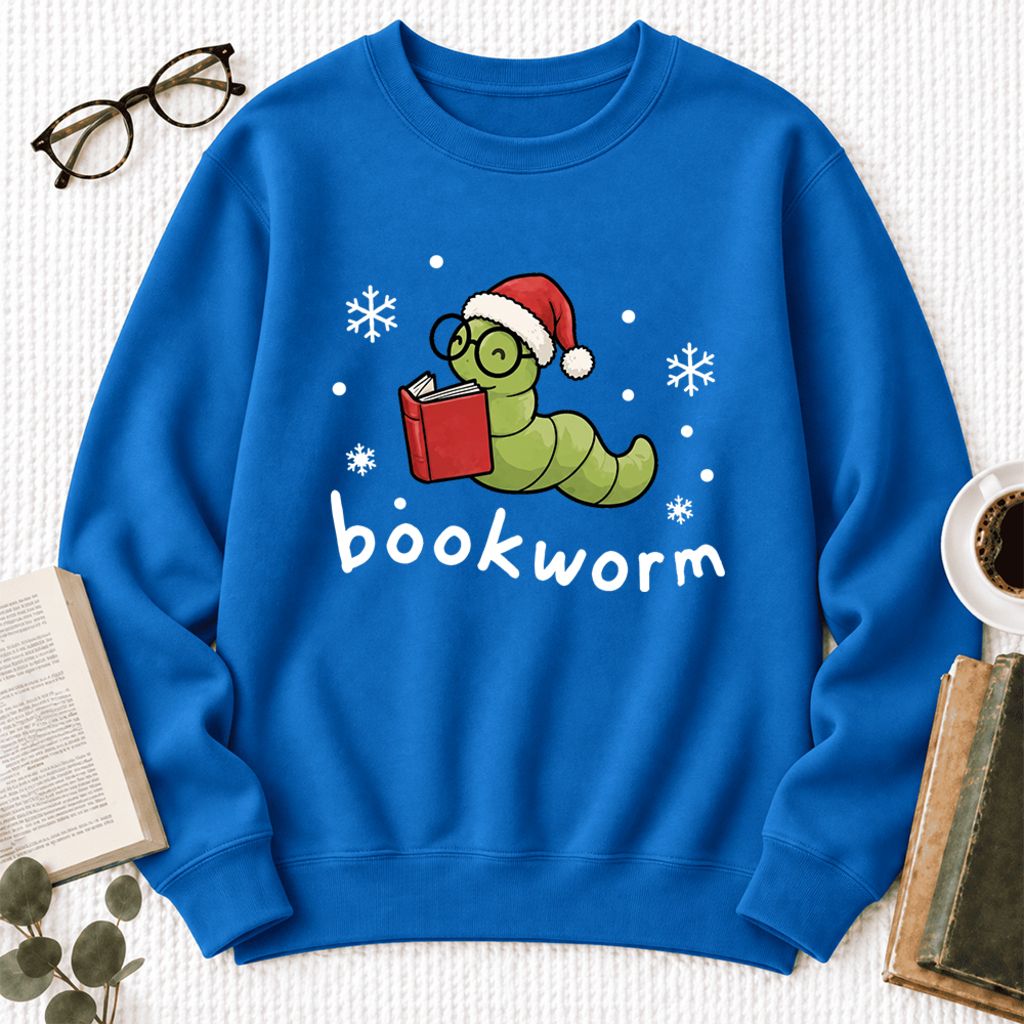 Christmas Bookworm Softstyle Sweatshirt | Christmas Book Lover Gift Royal