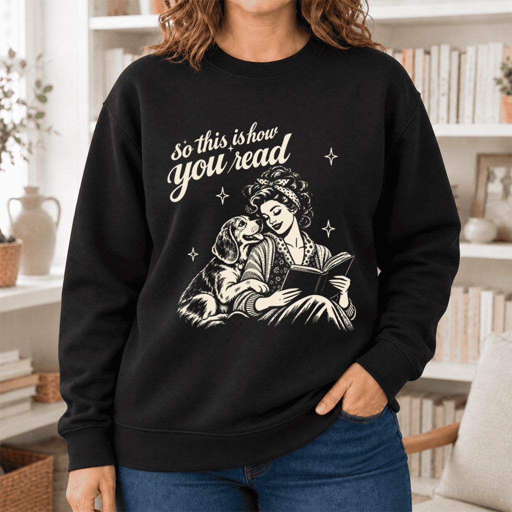 How You Read Beagle Softstyle Sweatshirt | Cozy Dog Mom Reader Gift Black