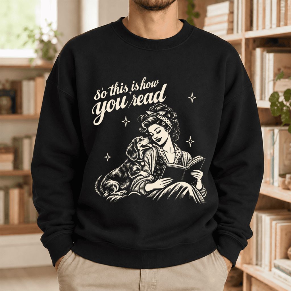 How You Read Dachshund Softstyle Sweatshirt | Cozy Dog Mom Reader Gift Black