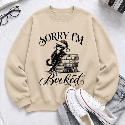 Sorry I'M Booked Softstyle Sweatshirt | Christmas Book Lover Gift Sand