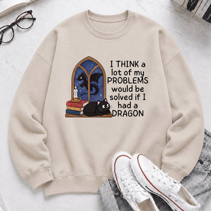 If I Could Have A Dragon Crewneck Sweatshirt | Reader Gift Sand