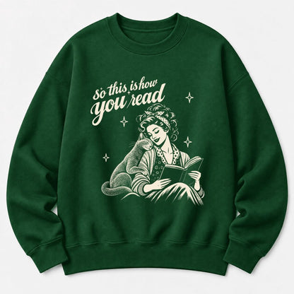 How You Read Russian Blue Softstyle Sweatshirt | Cat Lover Reader Gift Forest Green