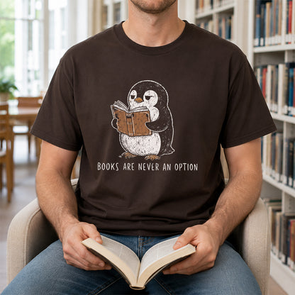Books Are Never An Option Softstyle T-Shirt | Book Lover Gift Dark Chocolate