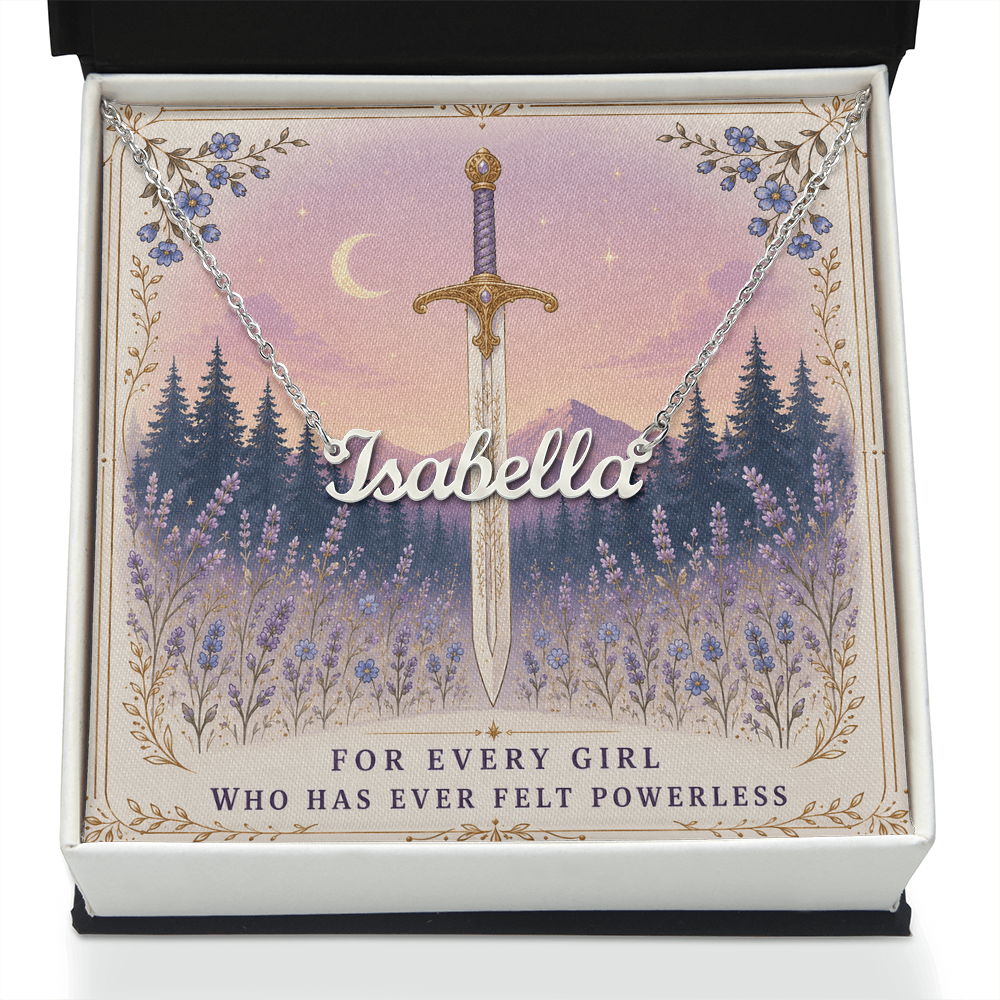 For Every Girl Decorative Card And Custom Name Polished Stainless Steel Necklace With Box Book Lover Gift Font 1