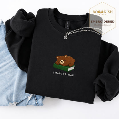 Chapter Nap Embroidered Sweatshirt | Reader Gift Black