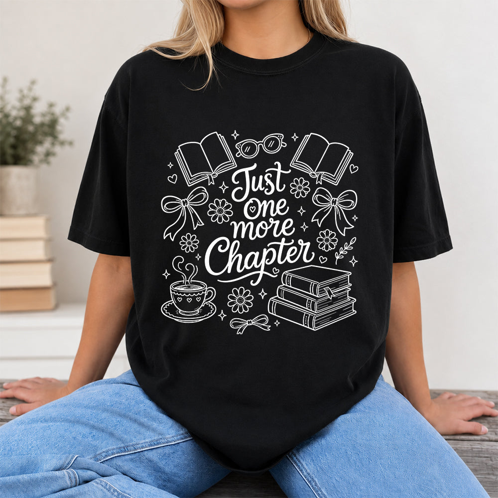 Just One More Chapter Softstyle T-Shirt | Book Lover Gift Black