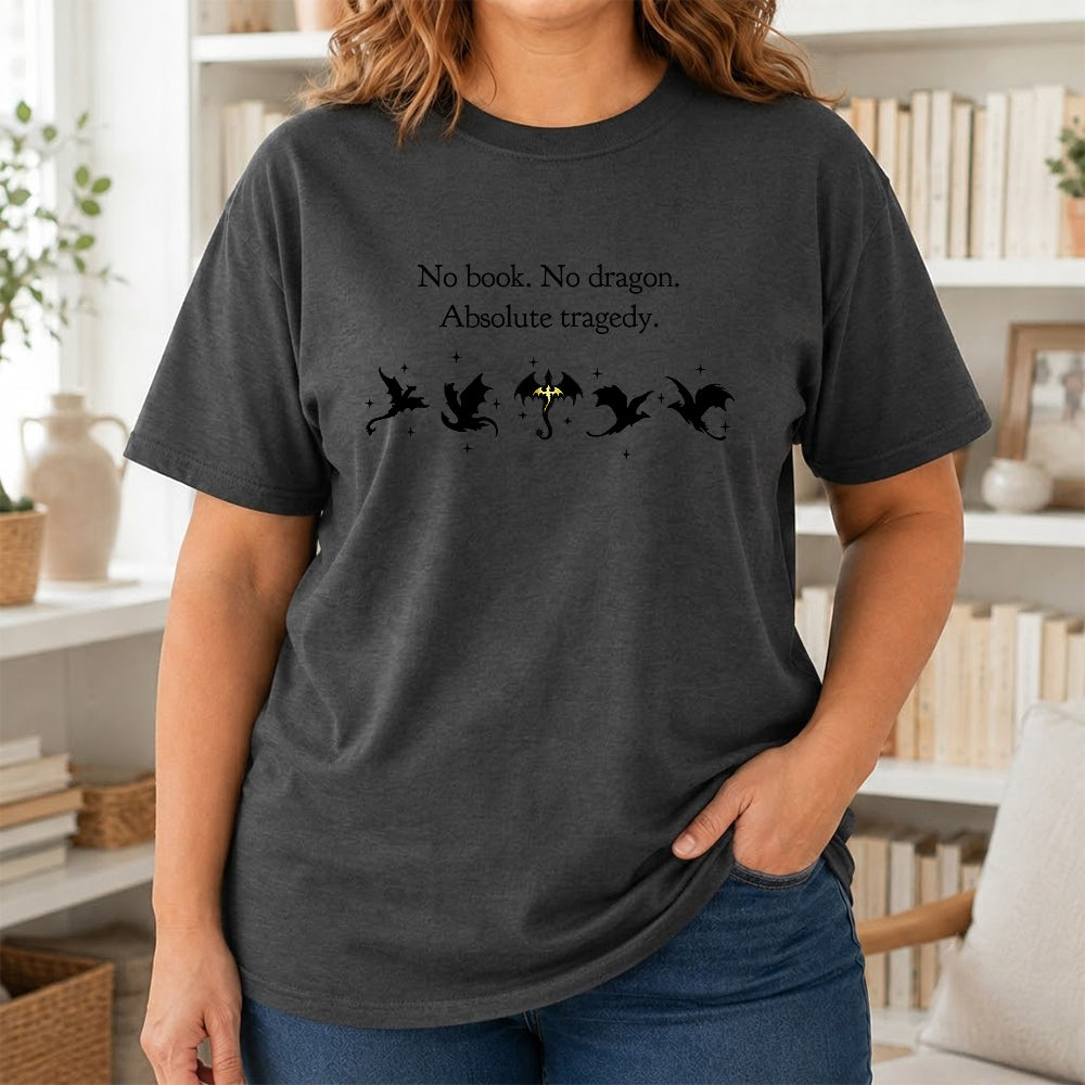 No Book No Dragon Softstyle T-Shirt | Book Lover Gift Dark Heather
