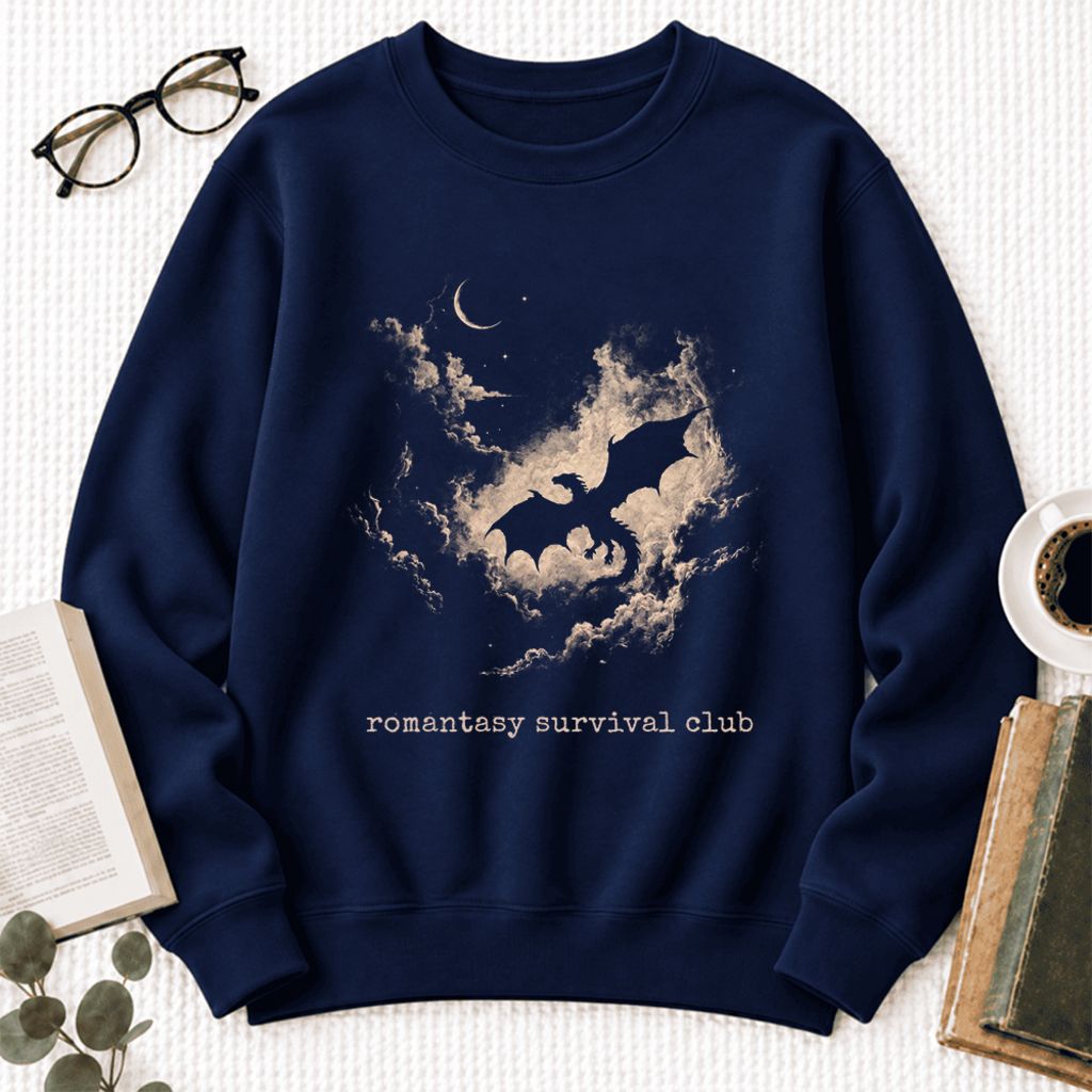 Romantasy Survival Club Softstyle Sweatshirt | Fantasy Reader Gift Navy