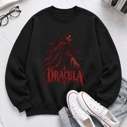 Dracula Vampire Gothic Crewneck Sweatshirt | Halloween Book Lover Gift Black