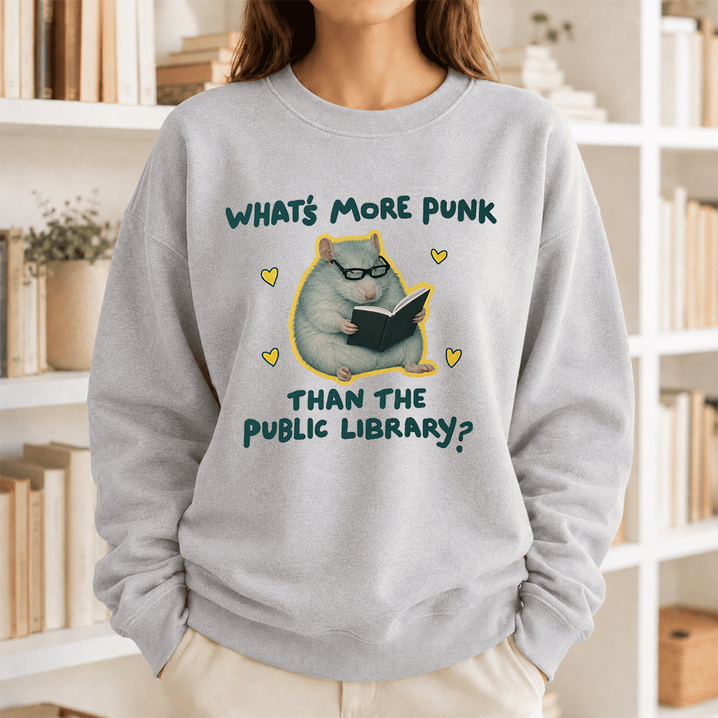 What's More Punk Crewneck Sweatshirt | Reader Gift Sport Grey