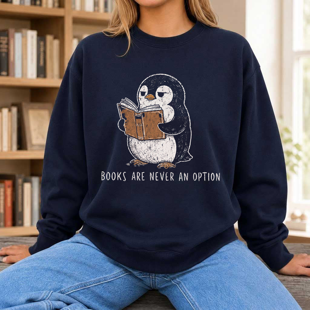 Flight Was Never An Option Crewneck Sweatshirt | Reader Gift Navy