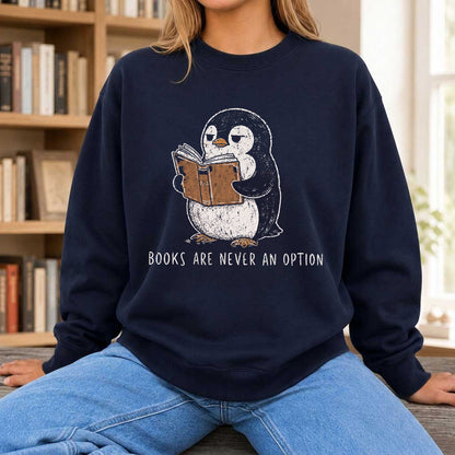 Flight Was Never An Option Crewneck Sweatshirt | Reader Gift Navy