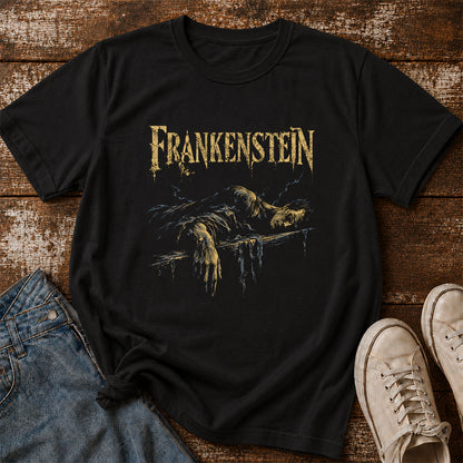 Frankenstein Printed T-Shirt | Halloween Book Lover Gift Black