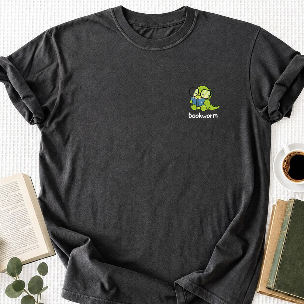 Bookworm Cotton T-Shirt | Book Lover Gift Dark Heather