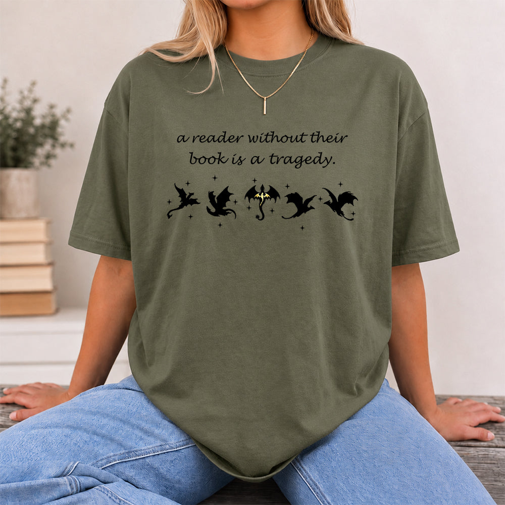 A Reader Without Their Book Softstyle T-Shirt | Book Lover Gift Military Green