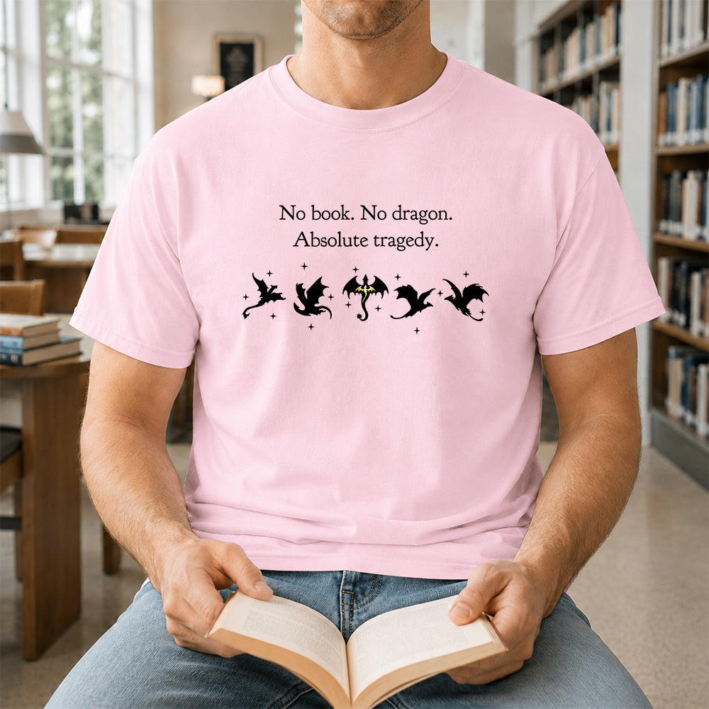 No Book No Dragon Softstyle T-Shirt | Book Lover Gift Light Pink