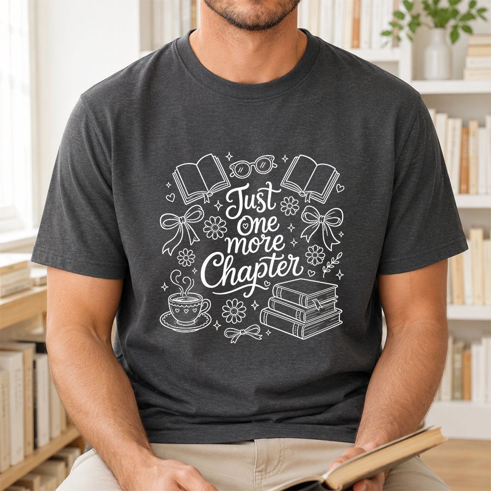 Just One More Chapter Softstyle T-Shirt | Book Lover Gift Dark Heather