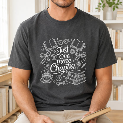 Just One More Chapter Softstyle T-Shirt | Book Lover Gift Dark Heather