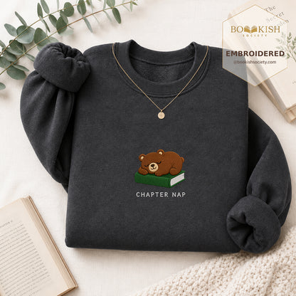Chapter Nap Embroidered Sweatshirt | Reader Gift Dark Heather